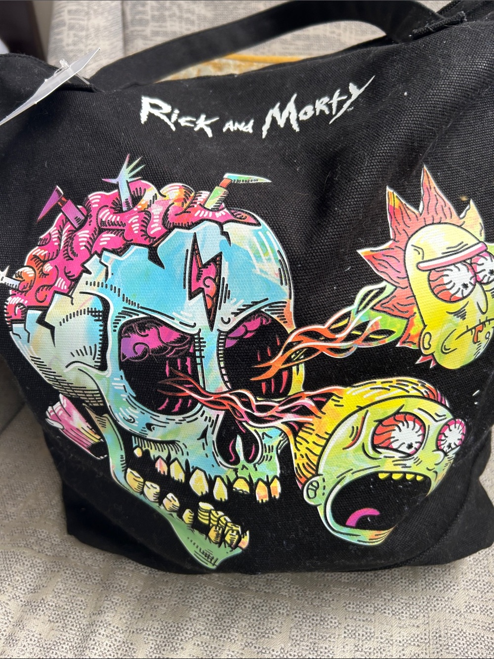 Rick and Morty Black Graphic Tote Bag BRAND NEW TAG QUICK NYC SHIPPING - Picture 16 of 16